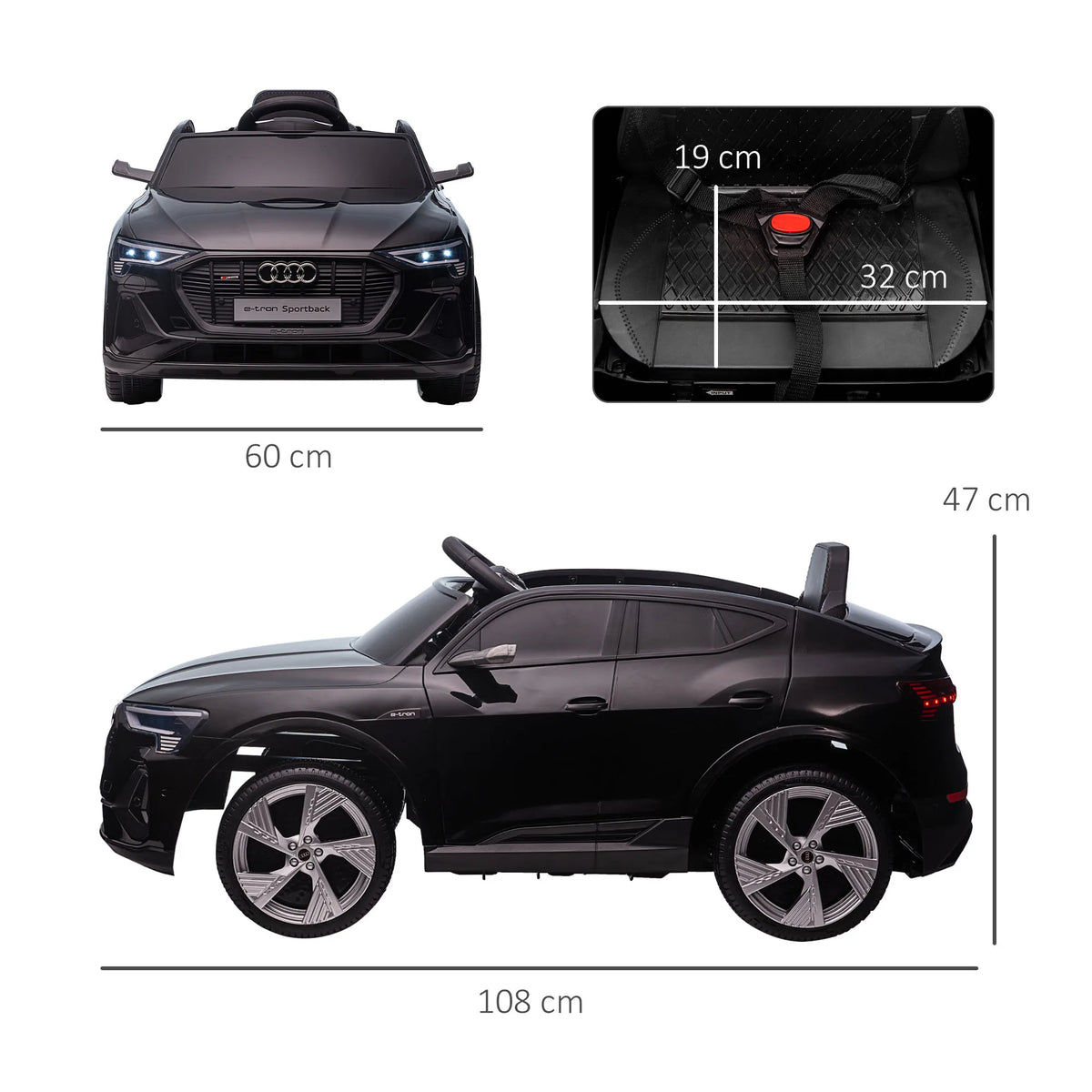 Voiture Électrique Enfant Poussette Ceinture Musicale