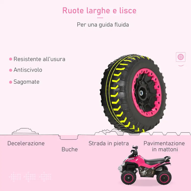 Quad Enfant à Pousser Musique Rose