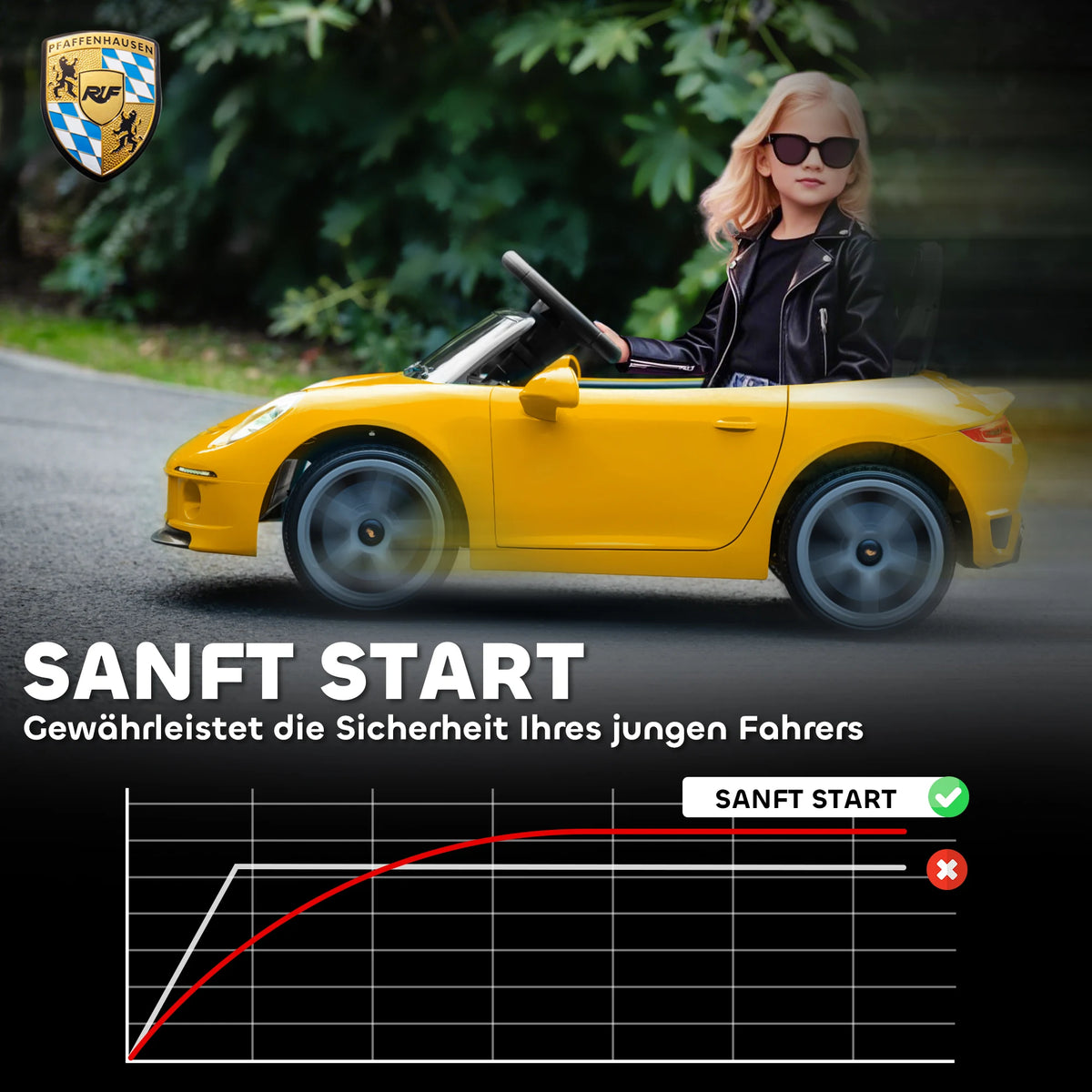 Voiture Électrique Enfant Klaxon et Ceinture Jaune