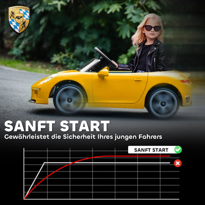 Voiture Électrique Enfant Klaxon et Ceinture Jaune