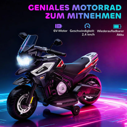 Moto Électrique Enfant Roues Stabilisatrices Noire