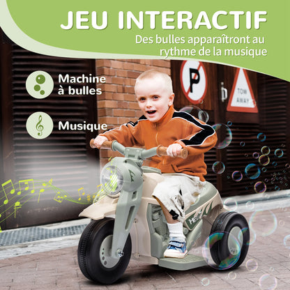 Moto Électrique Enfant Bulles et Lumières