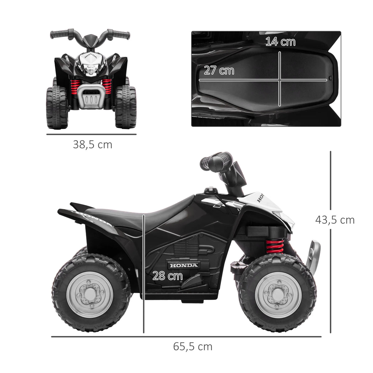 Quad Électrique Enfant Phares LED et Klaxon Noir