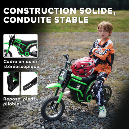 Moto Électrique Enfant Tout-Terrain 350W Verte