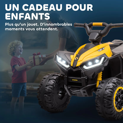Quad Électrique Enfant 2 Moteurs 2 Vitesses Jaune