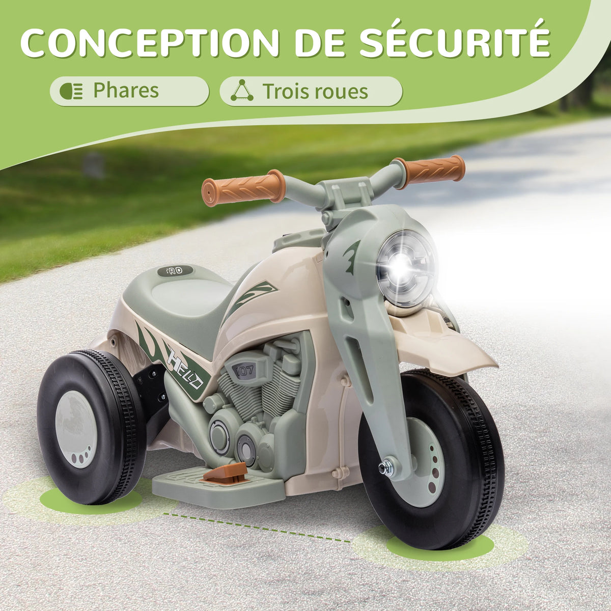 Moto Électrique Enfant Bulles et Lumières
