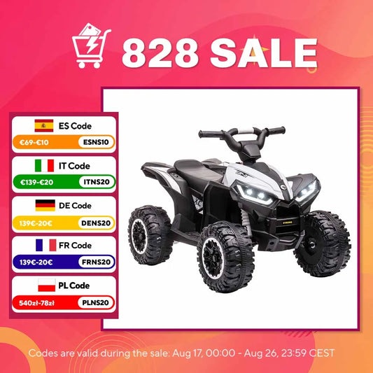 Quad Électrique Enfant 2 Moteurs Klaxon