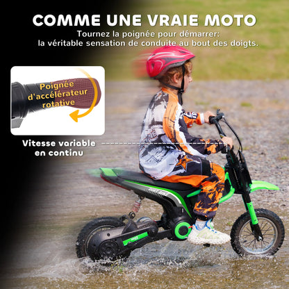 Moto Électrique Enfant Tout-Terrain 350W Verte