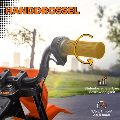 Moto Électrique Enfant Musique Roues d'Appoint Orange
