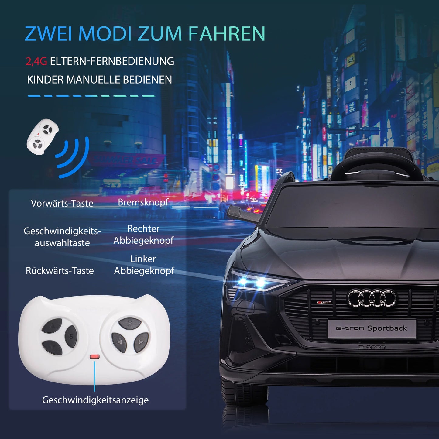 Voiture Électrique Enfant Poussette Ceinture Musicale