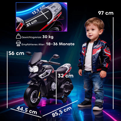 Moto Électrique Enfant Roues Stabilisatrices Noire