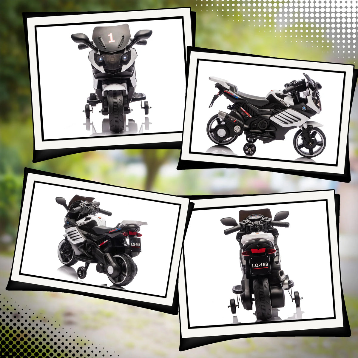 Moto Électrique Enfant Roues d'Appoint Blanche