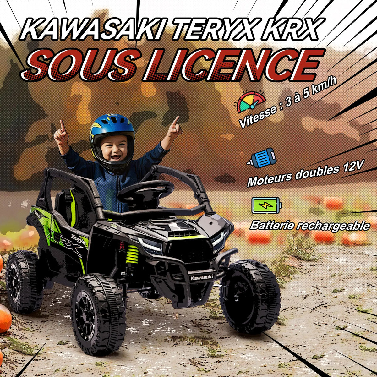 Voiture Électrique Enfant Kawasaki Teryx