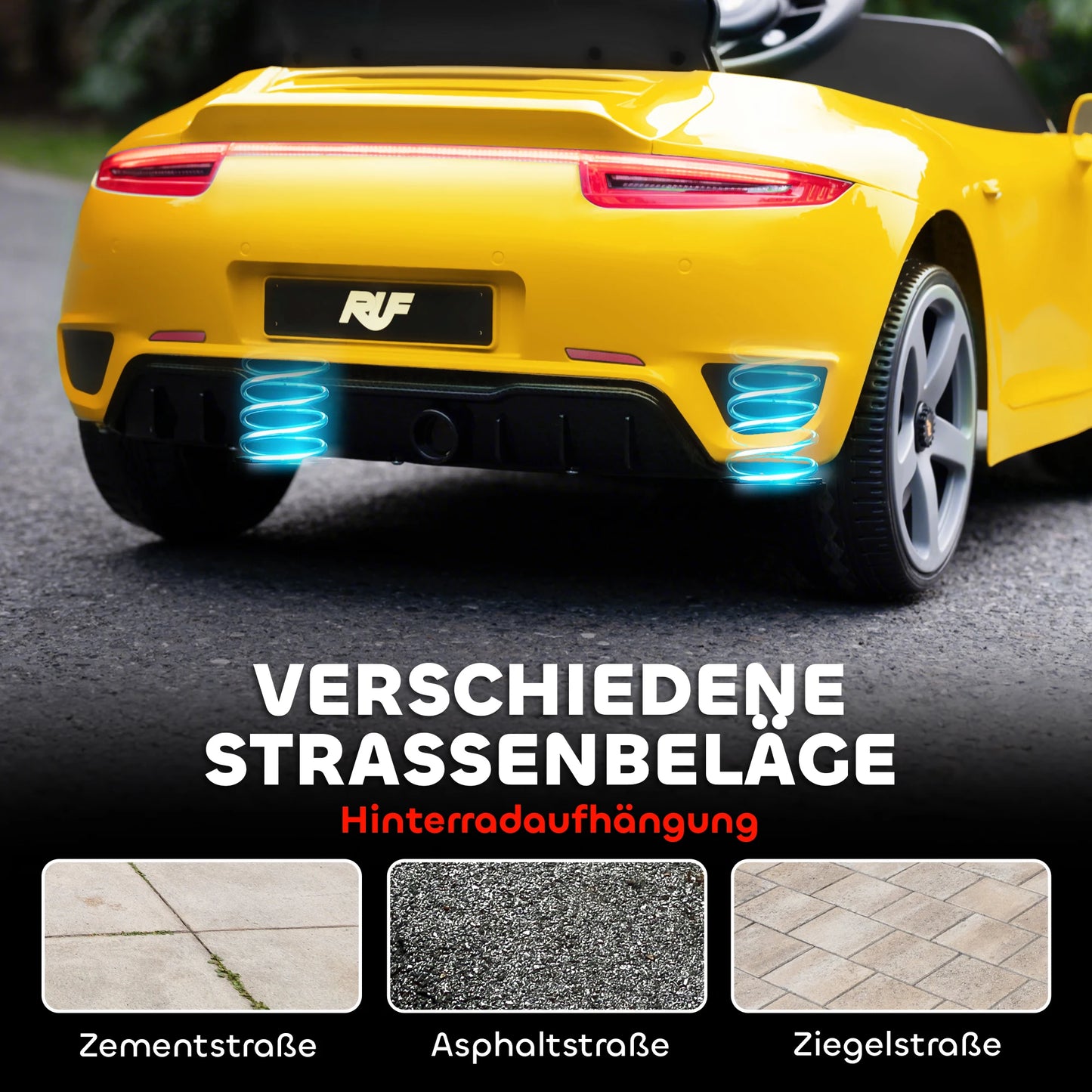 Voiture Électrique Enfant Klaxon et Ceinture Jaune