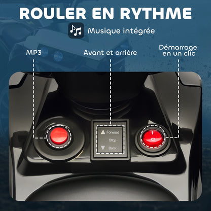 Quad Électrique Enfant ATV Musique et Phares Blanc