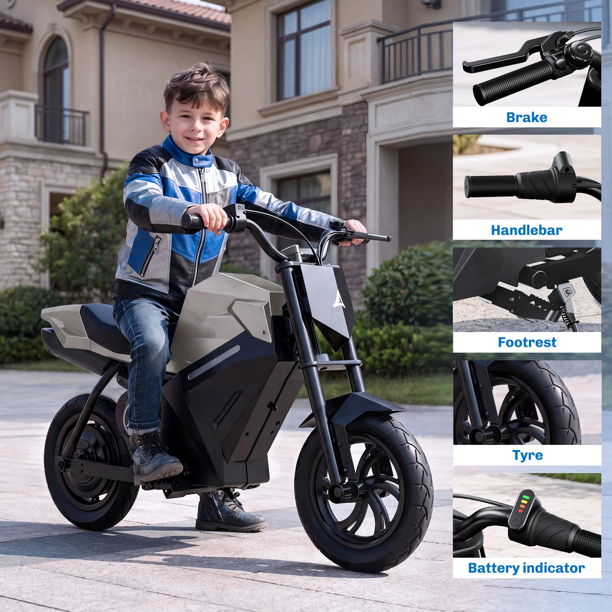 Moto Électrique Enfant Batterie Lithium Frein à Disque