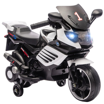 Moto Électrique Enfant Roues d'Appoint Blanche
