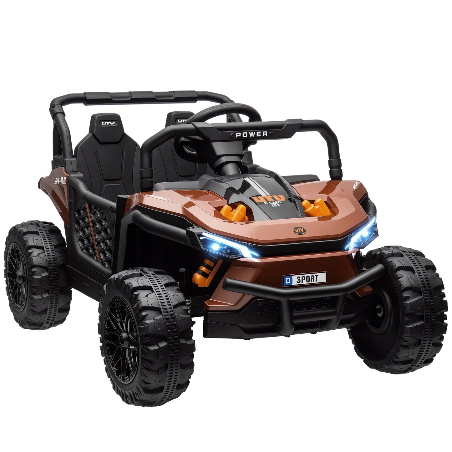 Voiture Électrique Enfant Buggy 2 Moteurs Marron