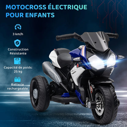 Moto Électrique Enfant 3 Roues Effets Lumineux