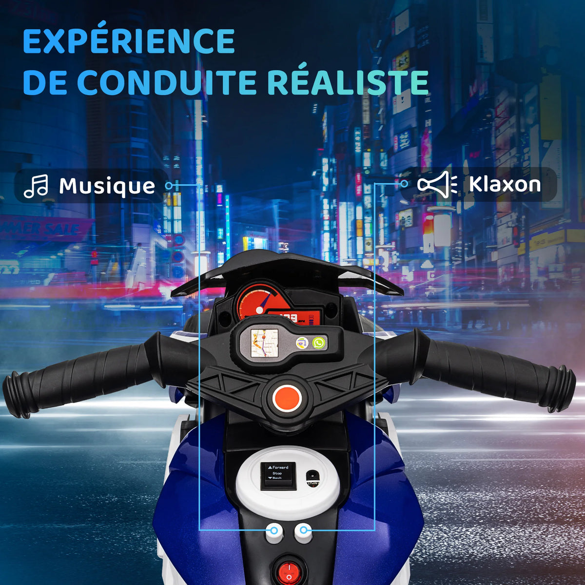 Moto Électrique Enfant 3 Roues Effets Lumineux