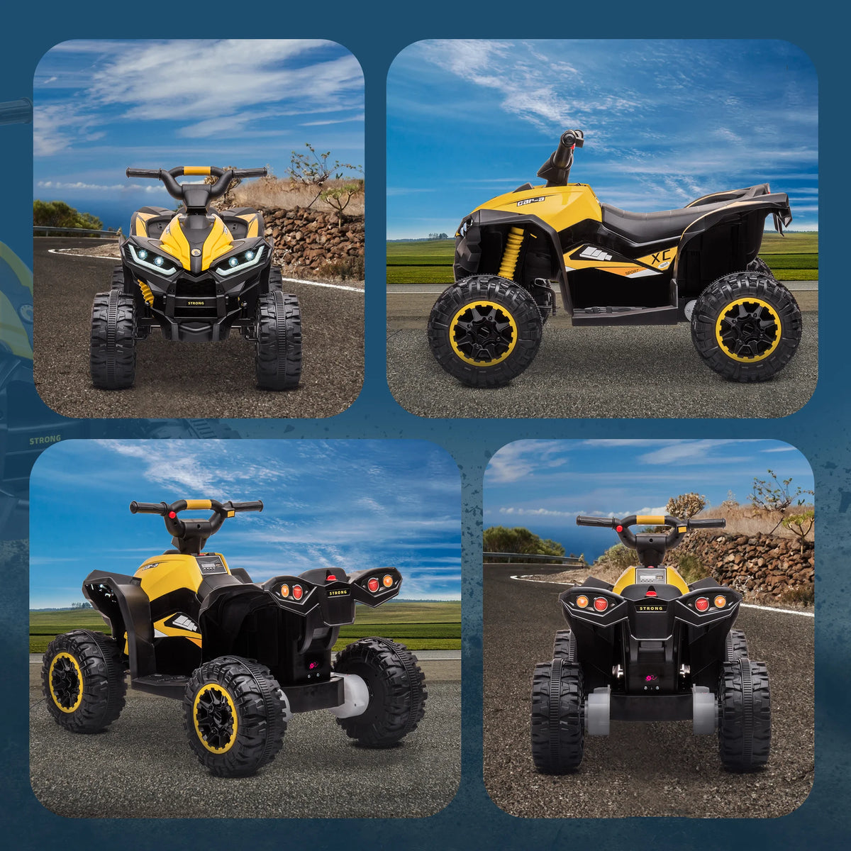 Quad Électrique Enfant 2 Moteurs 2 Vitesses Jaune