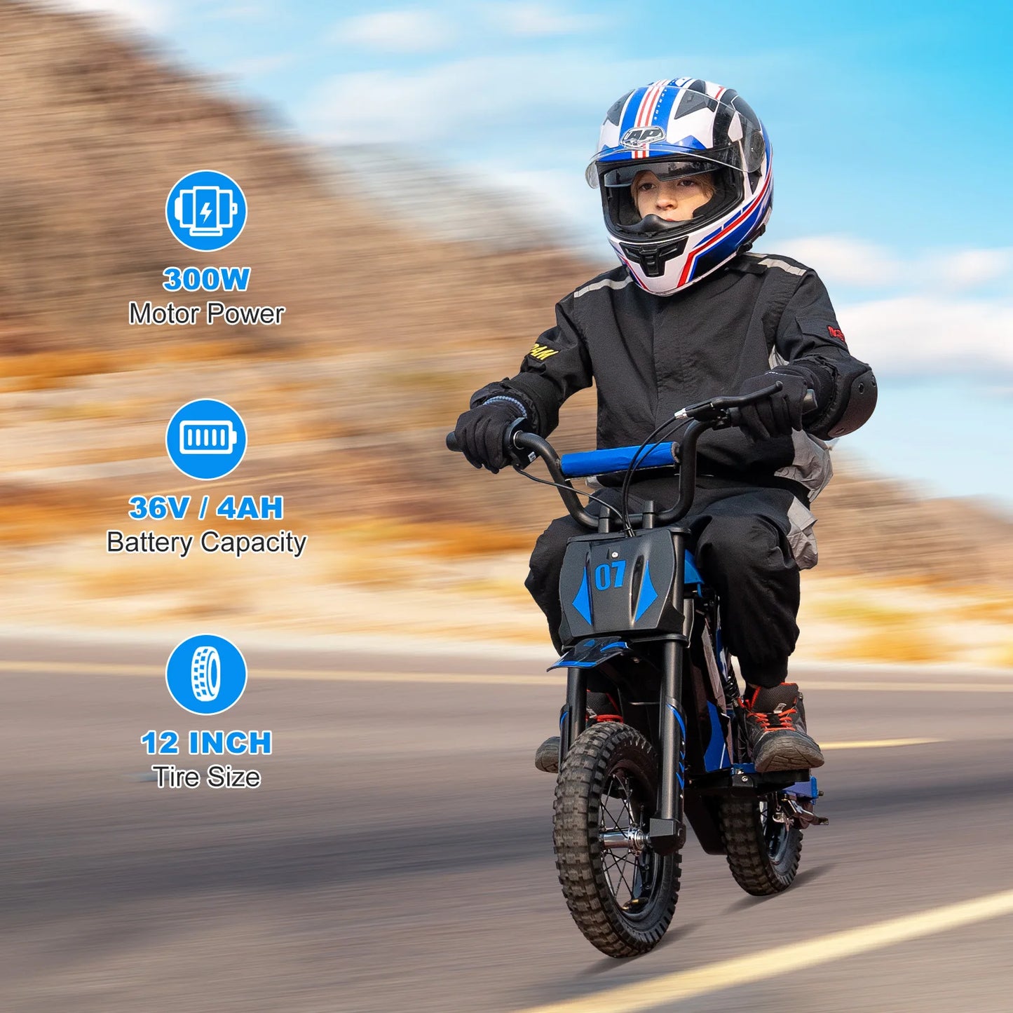 Moto Électrique Enfant 300W Grande Autonomie