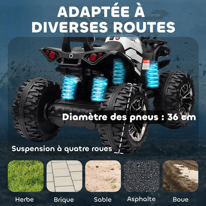 Quad Électrique Enfant Buggy 8 km/h Effets Sonores