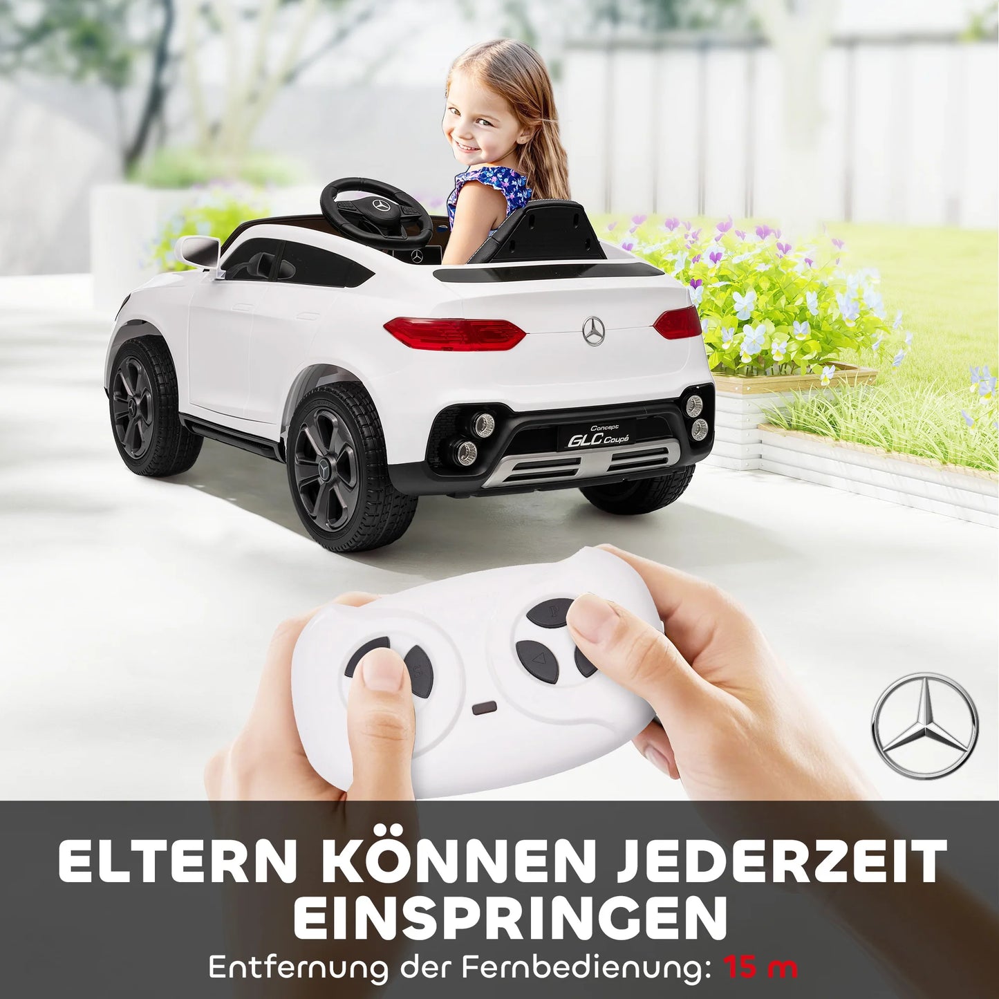 Voiture Électrique Enfant 3 Vitesses Phares LED Blanche