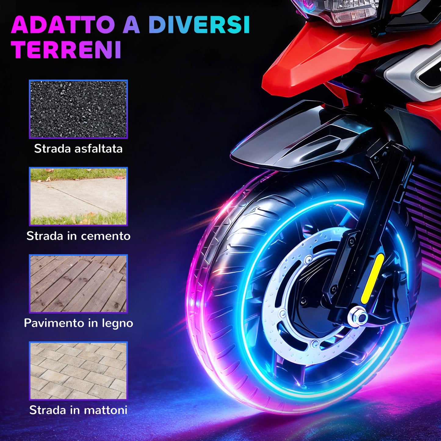 Moto Électrique Enfant Rétroviseur et Pédales