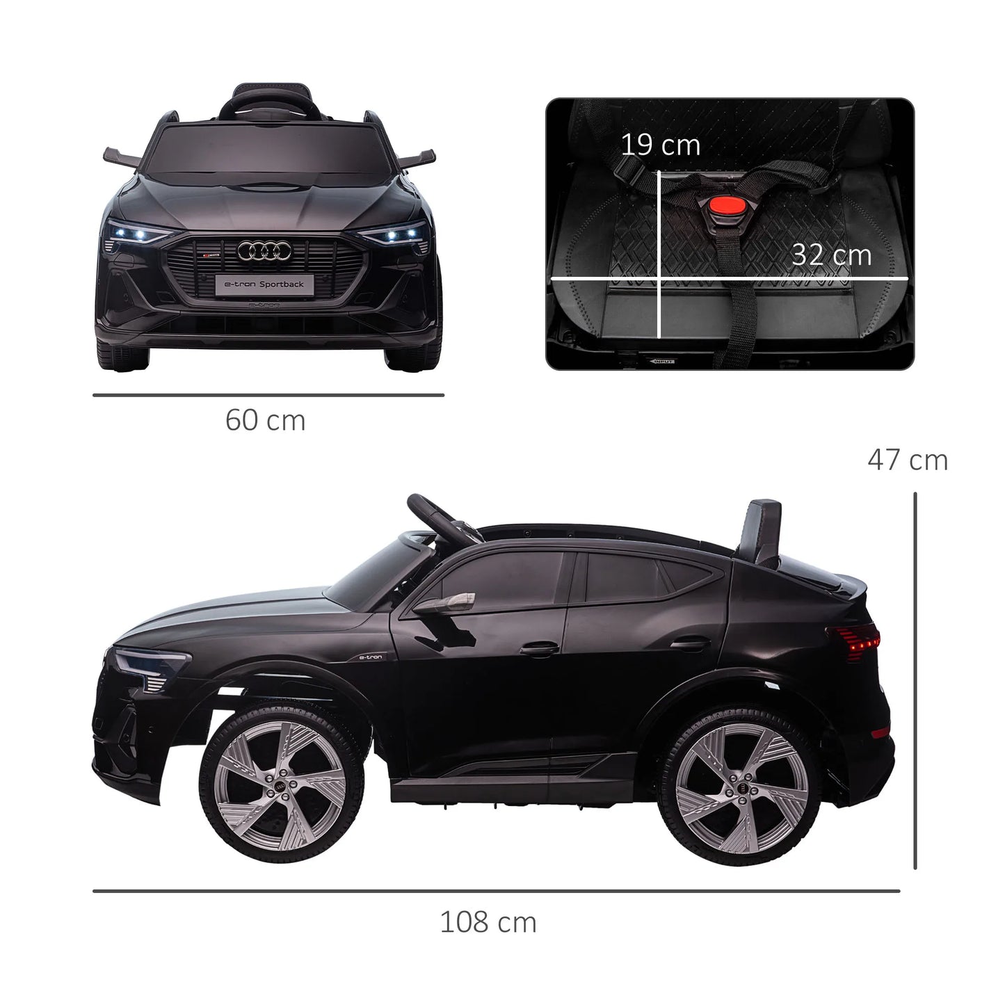 Voiture Électrique Enfant Poussette Ceinture Musicale