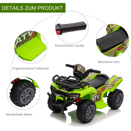 Quad Électrique Enfant Marche Avant Musique Vert