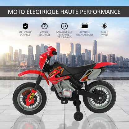 Moto Électrique Enfant Motocross Klaxon Rouge