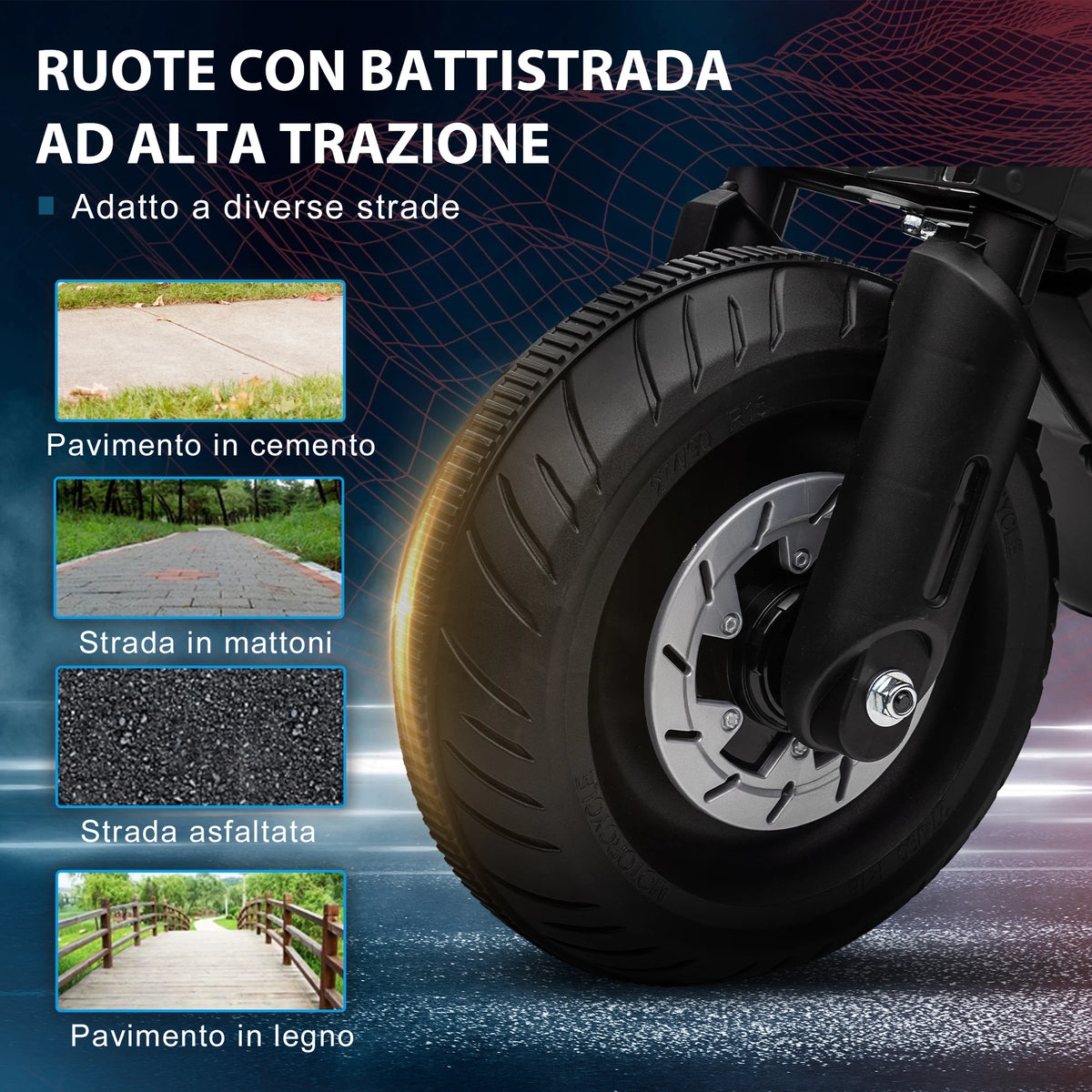 Moto Électrique Enfant Haut-Parleurs et Roulettes