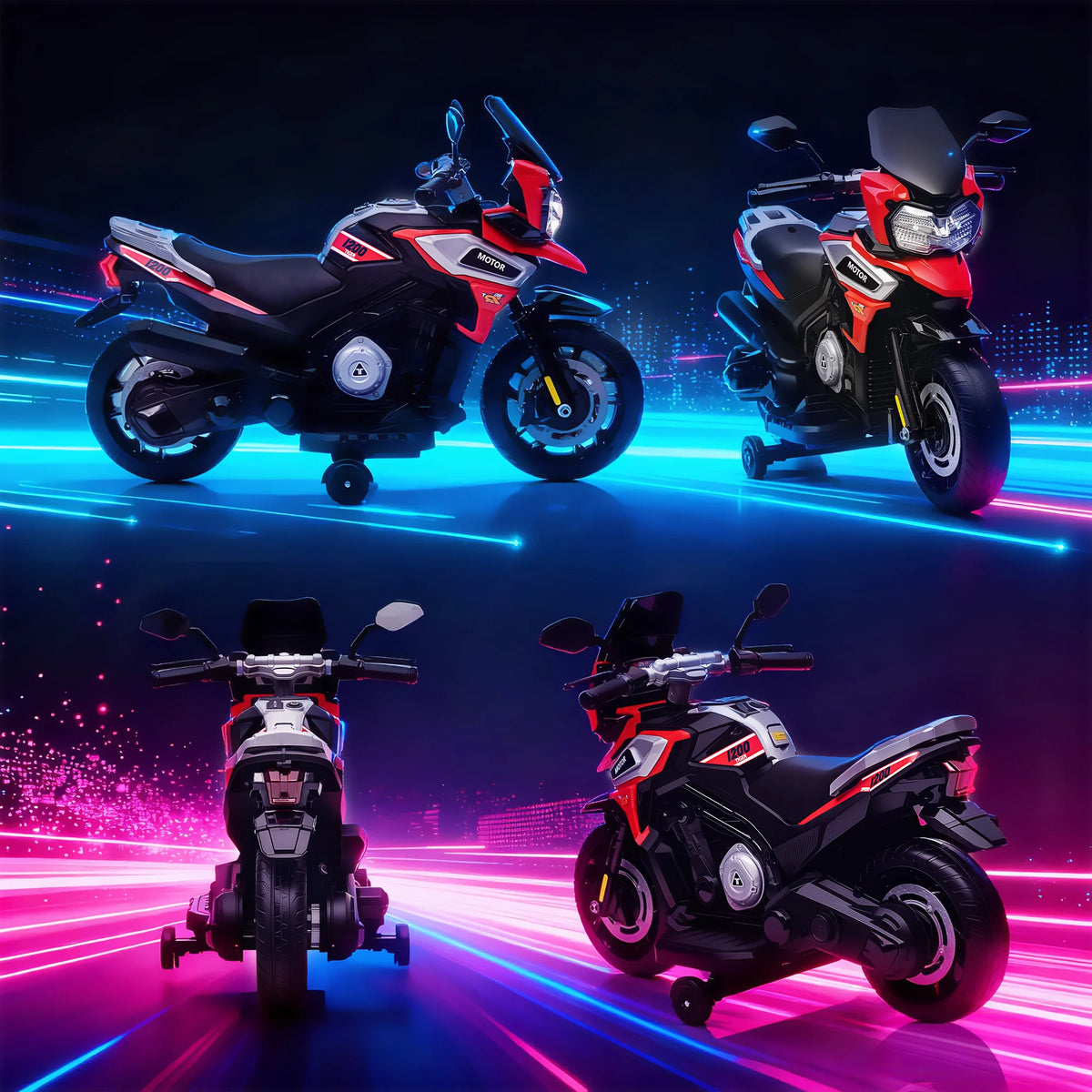 Moto Électrique Enfant Rétroviseur et Pédales
