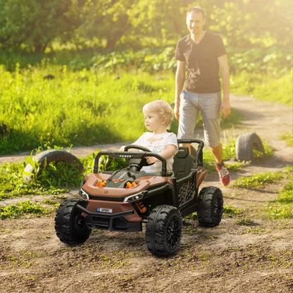 Voiture Électrique Enfant Buggy 2 Moteurs Marron