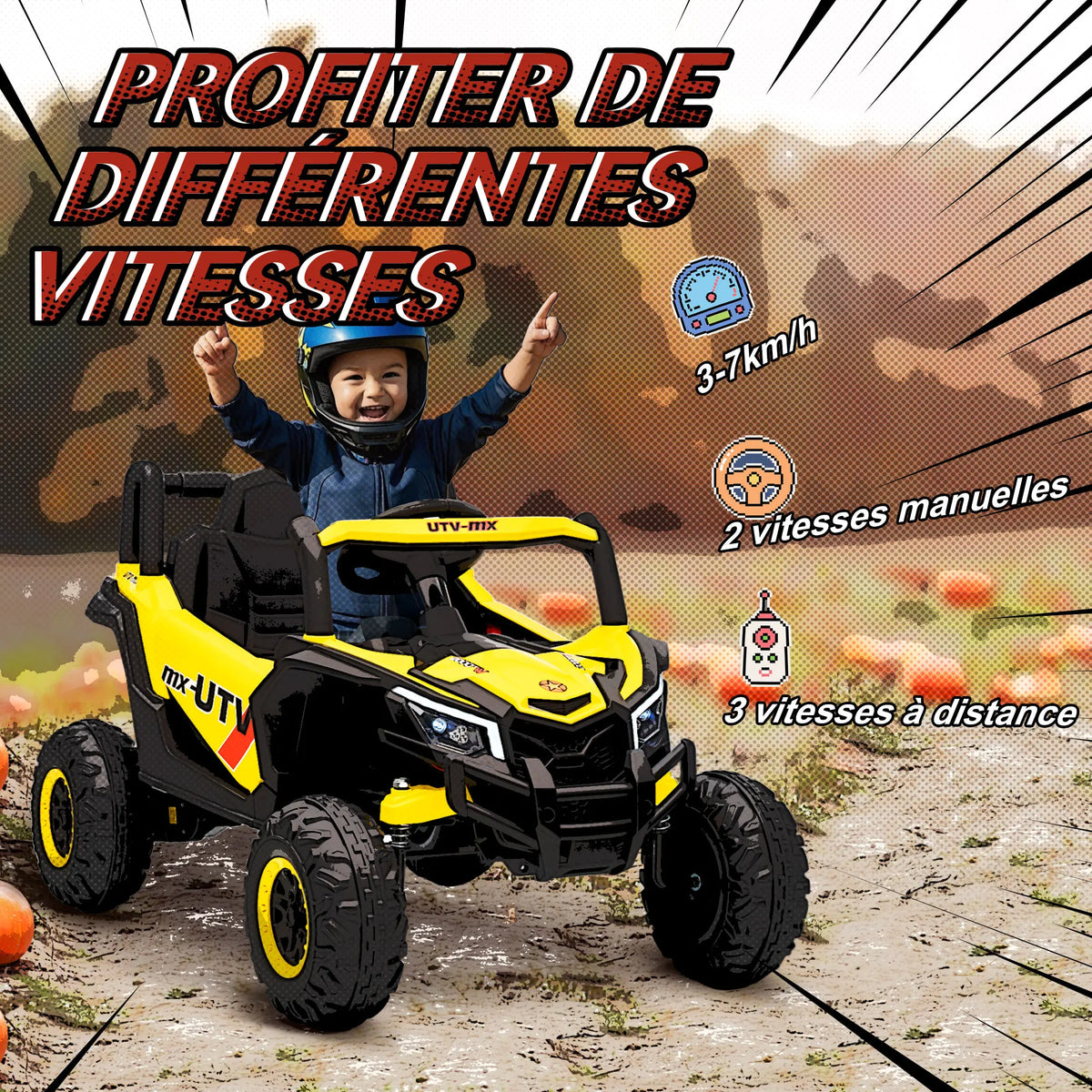 Voiture Électrique Enfant Buggy Démarrage Progressif