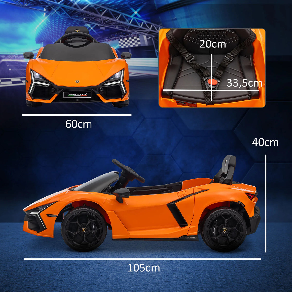 Voiture Électrique Enfant Châssis Métal Orange