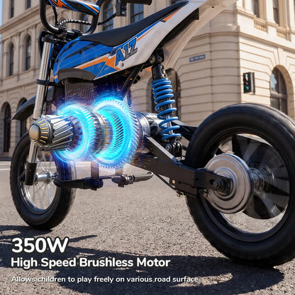 Moto Électrique Enfant Dirt Bike 350W Tout-Terrain