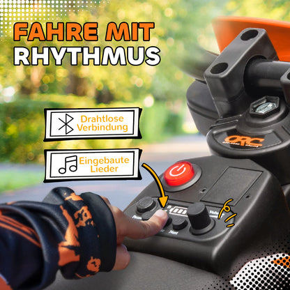 Moto Électrique Enfant Musique Roues d'Appoint Orange