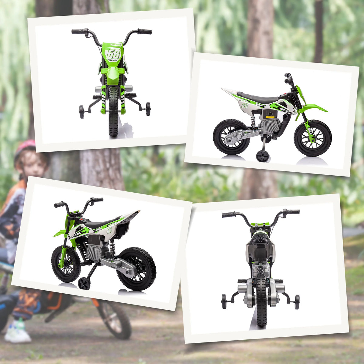 Moto Électrique Enfant Roues d'Apprentissage Musique