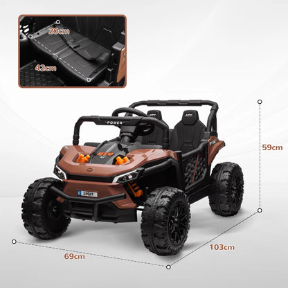 Voiture Électrique Enfant Buggy 2 Moteurs Marron
