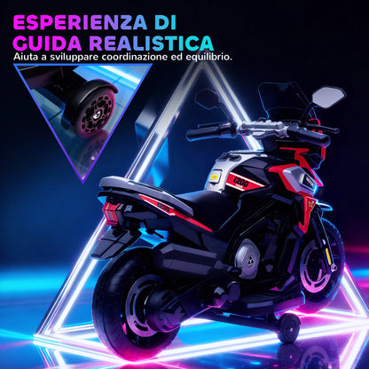 Moto Électrique Enfant Rétroviseur et Pédales