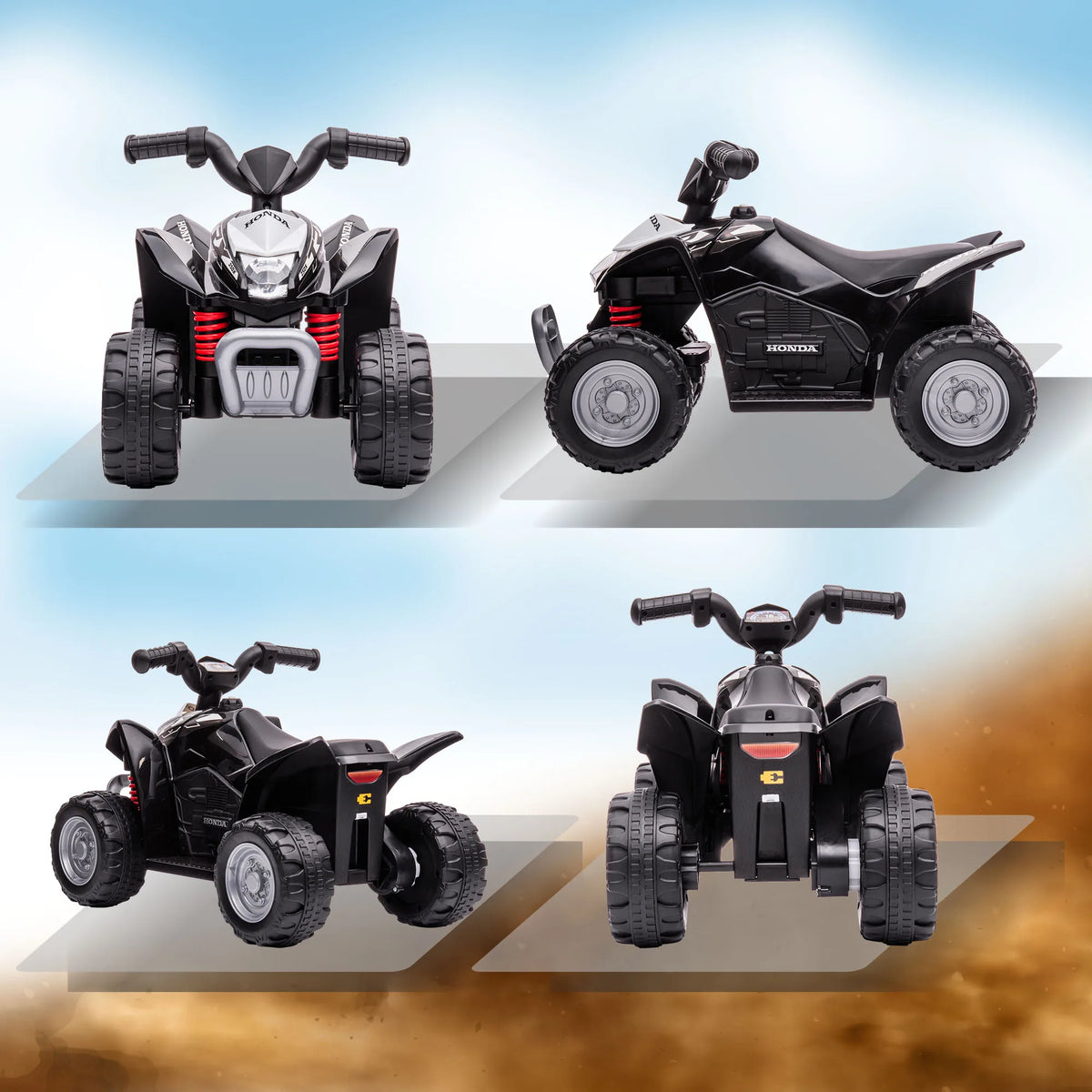 Quad Électrique Enfant Phares LED et Klaxon Noir