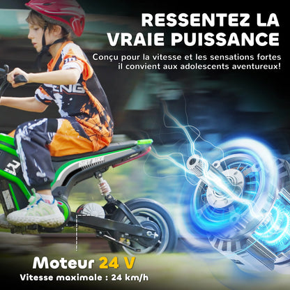 Moto Électrique Enfant Tout-Terrain 350W Verte