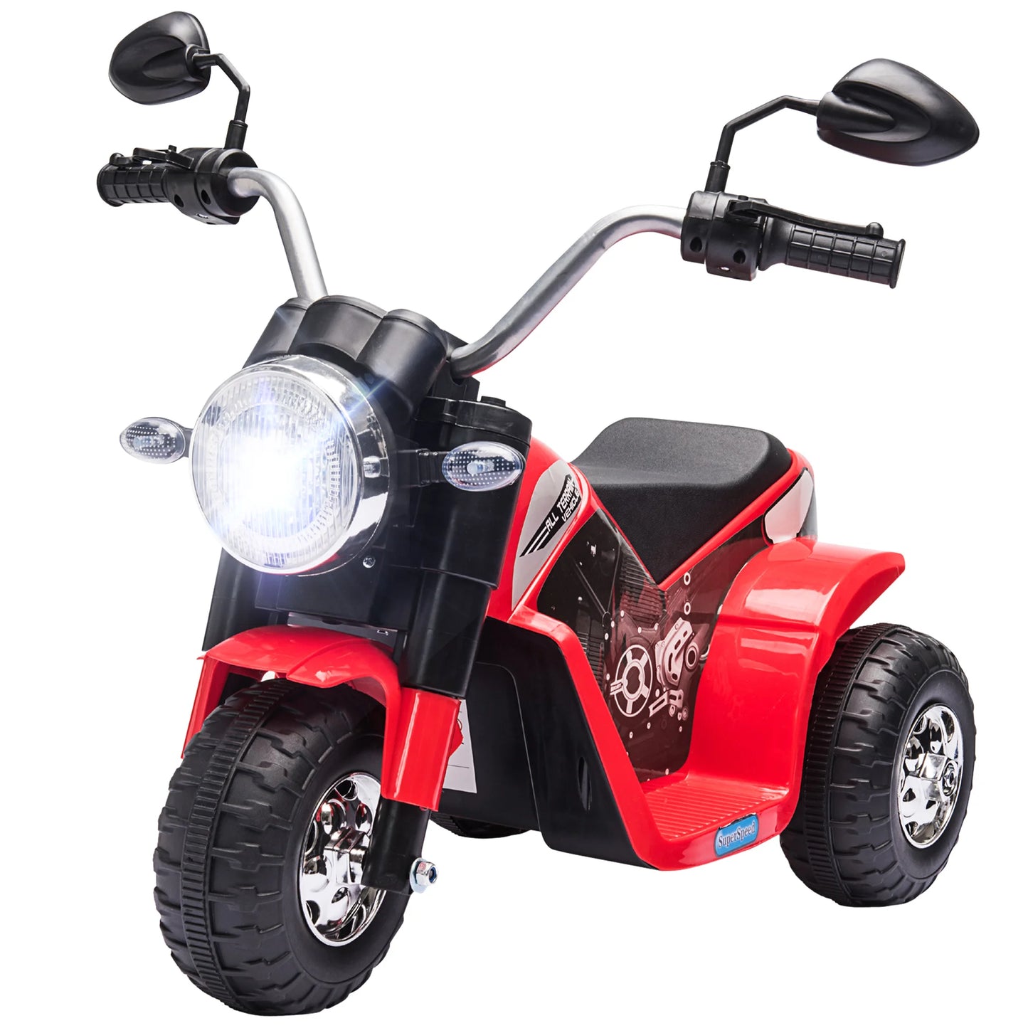 Moto Électrique Enfant 3 Roues Tout-Terrain Rouge