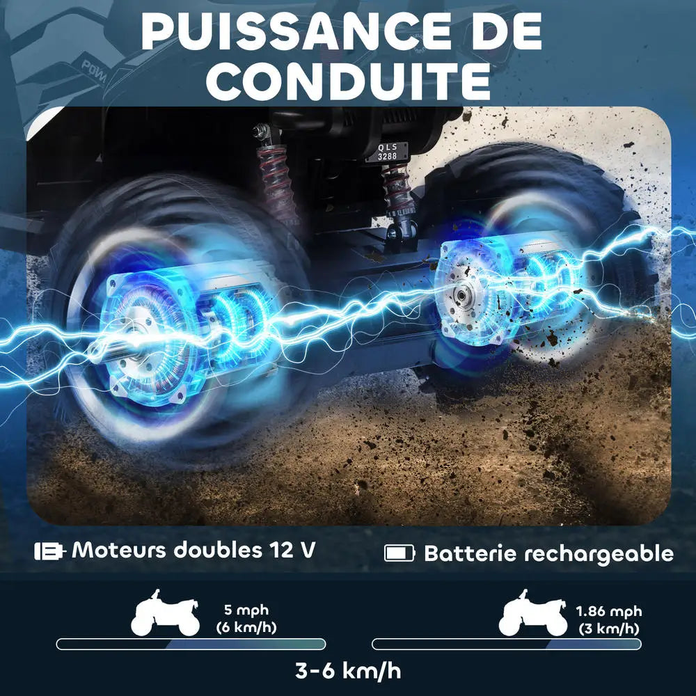 Quad Électrique Enfant Buggy 8 km/h Effets Sonores
