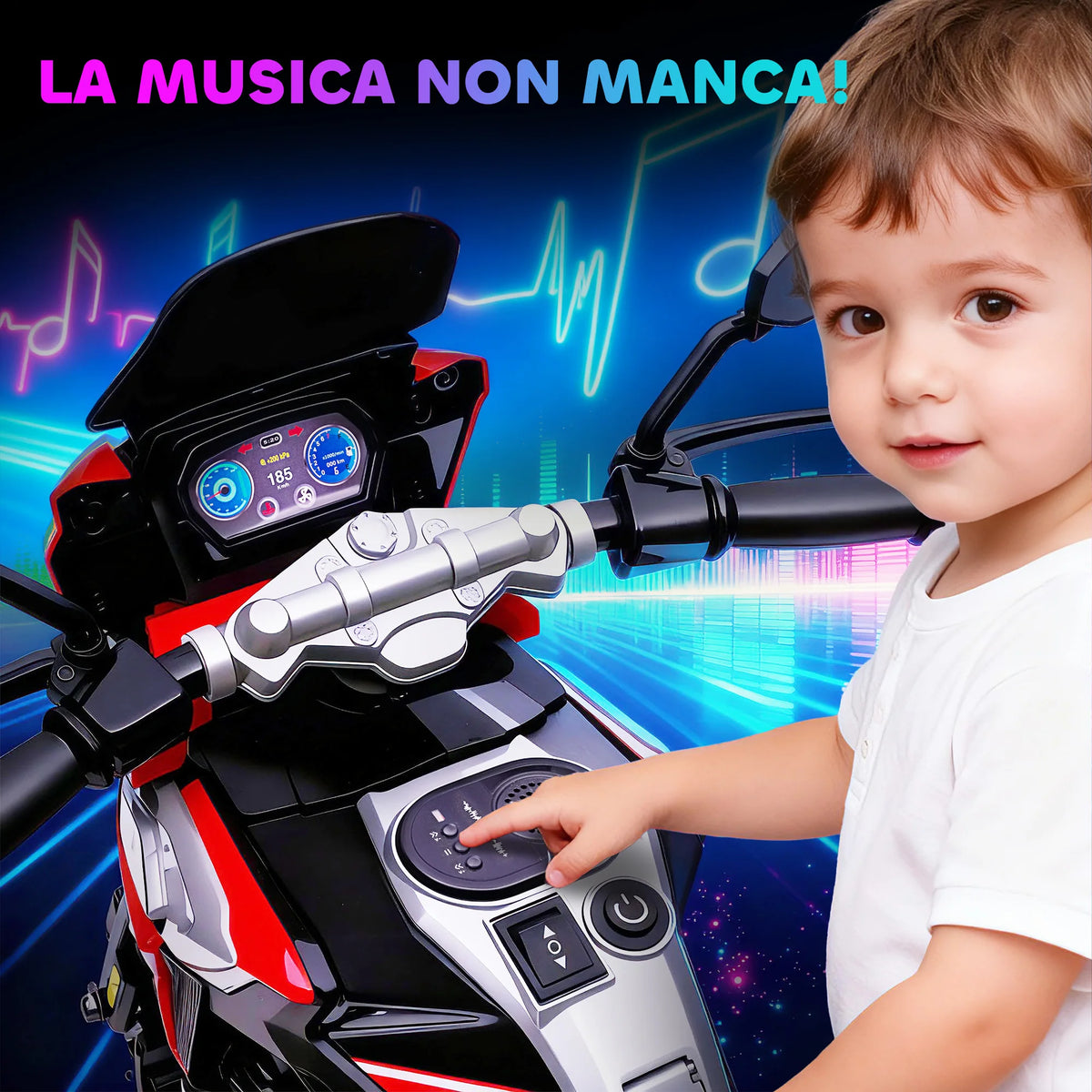 Moto Électrique Enfant Rétroviseur et Pédales