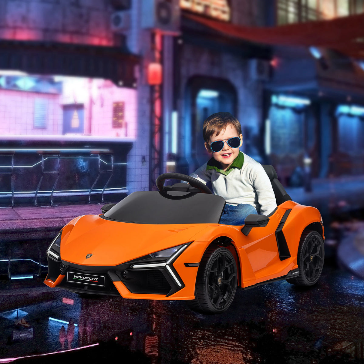 Voiture Électrique Enfant Châssis Métal Orange
