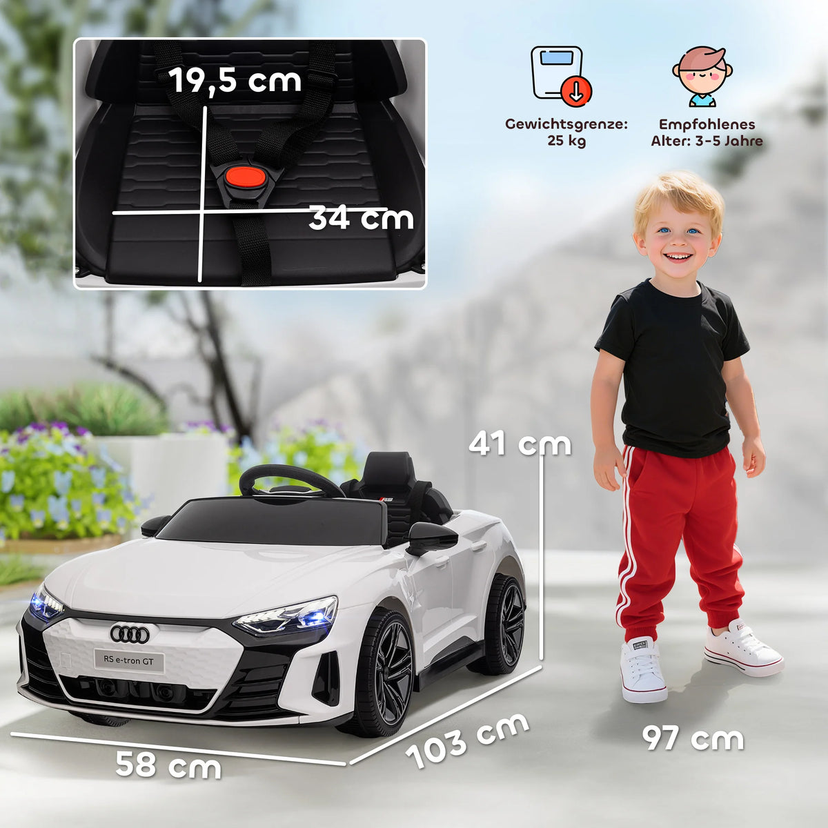 Voiture Électrique Enfant Ceinture Phares et Musique