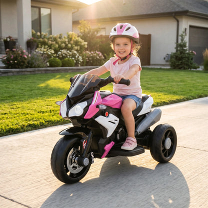 Moto Électrique Enfant 3 Roues Sonore Rose
